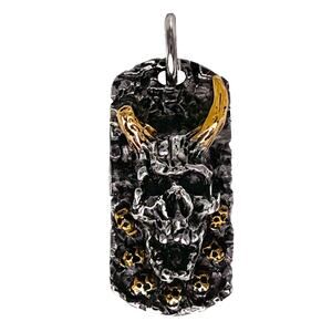 Stainless Steel Dog Tag Pendant with Evil Skull SP-602